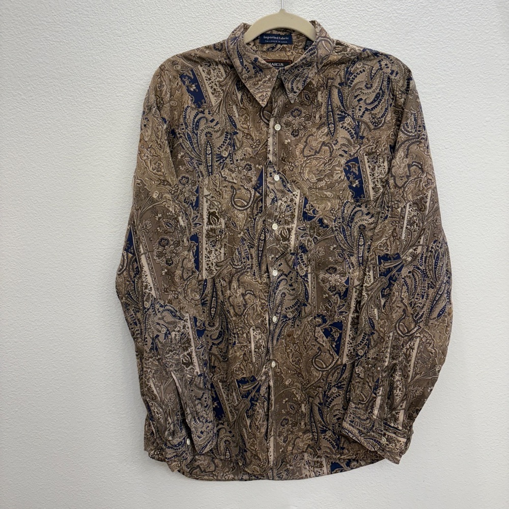 NEIMAN MARCUS COLLECTION MARCUS  Vintage 100% Cotton Button Up Shirt L